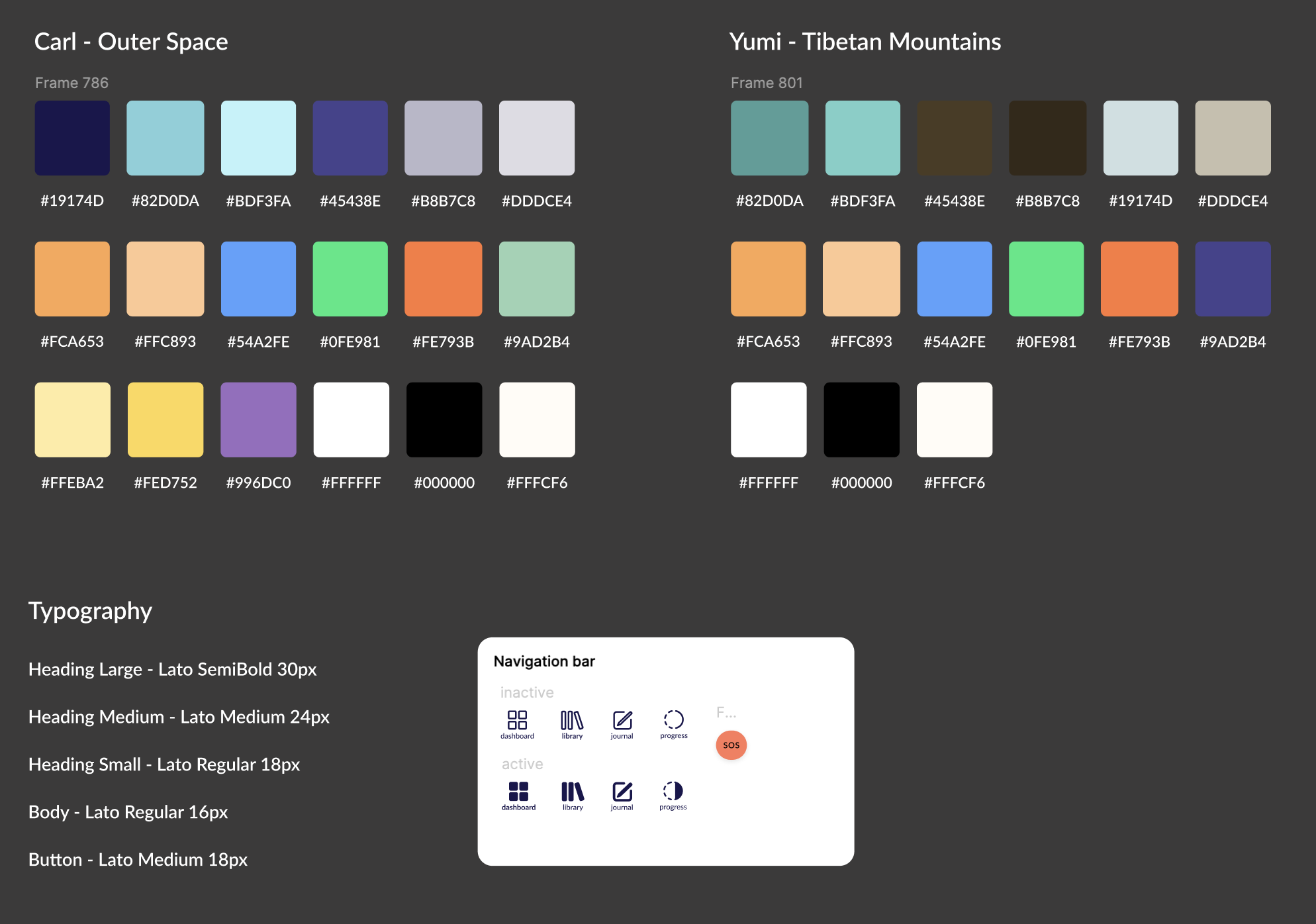Typography and Color Palette